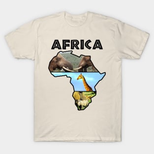 African Wildlife Continent Collage T-Shirt